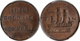 CANADA. Prince Edward Island. Copper Commerce Token, ND (ca. 1835). PCGS MS-62 Brown Gold Shield.
Char-PE10-24; Br-997. A very presentable commerce t...