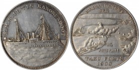 CHINA. Assault on Taku Forts Silver Medal, 1900. Oertel Mint in Berlin. PCGS SPECIMEN-61 Gold Shield.
Marienburg-7172. Obverse: Map of the Haihe Rive...