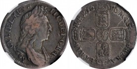 GREAT BRITAIN. Shilling, 1696-Y. York Mint. William III. NGC VF-30.
S-3503; ESC-1087. A shilling showing honest, even wear, and dark gray to earthy t...