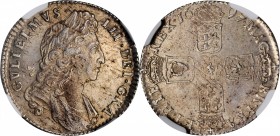 GREAT BRITAIN. Shilling, 1697. London Mint. William III. NGC MS-63.
S-3497; KM-485.1. First bust. A moderately struck Shilling with pleasing original...