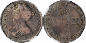 GREAT BRITAIN. Shilling, 1702-VIGO. London Mint. Anne. NGC VF-25.
S-3585; KM-509.3; ESC-1130. Struck from silver captured in Vigo Bay, Portugal, in 1...