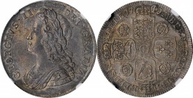 GREAT BRITAIN. 1/2 Crown, 1741/39. London Mint. George II. NGC MS-61.
S-3693; KM-574.3; ESC-601A; Bull-1682. Roses in angles. Some light striking wea...