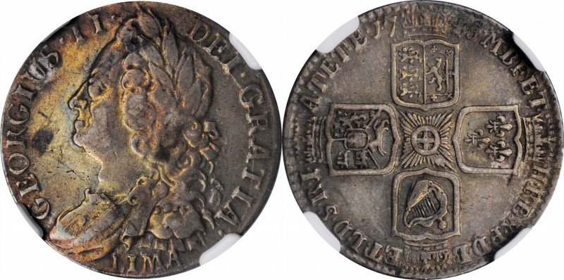 GREAT BRITAIN. Shilling, 1745-LIMA. George II. NGC VF-30.
S-3703; KM-583.2; Esc...