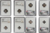 GREAT BRITAIN. George II Maundy Quartet (4 Pieces), 1735-1759. All NGC Certified.
1) 4 Pence. 1735. NGC EF-45. S-3712A; ESC-1901. 2) 3 Pence. 1735. N...