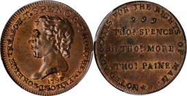 GREAT BRITAIN. Middlesex. Spence's Copper 1/2 Penny Token, 1794. PCGS Genuine--Damage, Unc Details Gold Shield.
D&H-677. Obverse: Bare head of Thomas...