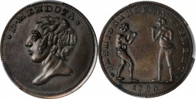 The Jewish Boxer Daniel Mendoza The First Boxer to be Awarded Royal Patronage
GREAT BRITAIN. Middlesex. Spence's Copper 1/2 Penny Mule Token, 1790. P...