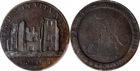 GREAT BRITAIN. Warwickshire. Copper Penny Token, 1796. PCGS MS-64 Gold Shield.
DH-6. A distinctive 18th century copper Token from Warwickshire with i...