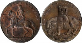 GREAT BRITAIN. Warwickshire. Coventry. Copper 1/2 Penny Token, 1793. PCGS MS-63 Brown Gold Shield.
D&H-242. Obverse: PRO BONO PUBLICO, Lady Godiva ri...