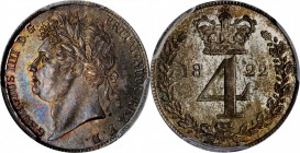 GREAT BRITAIN. Maundy 4 Pence, 1822. London Mint. George IV. PCGS PROOFLIKE-65 Gold Shield.
S-3817. A well-struck coin with flashy surfaces and deep,...