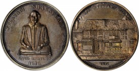 GREAT BRITAIN. Shakespeare Silver Medal, 1842. Victoria. PCGS SPECIMEN-64+ Gold Shield.
BHM-2057. Struck to commemorate the birth and death of Willia...