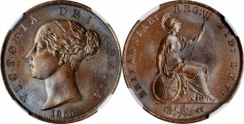 GREAT BRITAIN. 1/2 Penny, 1855. London Mint. Victoria. NGC MS-65 Brown.
KM-726. A praiseworthy copper with glossy brown surfaces. Issued for queen Vi...