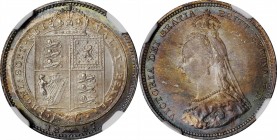 GREAT BRITAIN. Shilling, 1887. London Mint. Victoria. NGC MS-65.
S-3926; KM-761. Jubilee Head type. A lovely Gem example with richly toned obverse su...