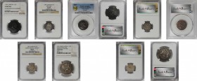 GREAT BRITAIN. Quintet of Mixed Denominations (5 Pieces), 1749-1887. All PCGS or NGC Certified.
1) 1/2 Crown. 1811. NGC VF Details--Bent. Dalton-1. N...