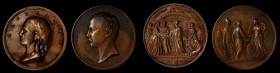 GREAT BRITAIN. Duo of Bronze Medals (2 Pieces), 1863 & 1880. Grade Range: VERY FINE to EXTREMELY FINE.
76 mm diameter. Two bronze medals, as follows:...
