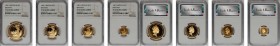 GREAT BRITAIN. 100, 50, 25, & 10 Pounds, 1987. London Mint. All PCGS Gold Shield Certified.
KM-950-953. Coins grade PR 69, (3 pieces), and PR 70, (1 ...