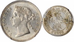 HONG KONG. 5 Cents, 1901. London Mint. Victoria. PCGS MS-66 Gold Shield.
KM-5; Mars-C8. A superlative Gem, this specimen offers impeccable blast whit...