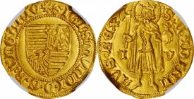HUNGARY. Goldgulden, ND (1387-1437). Sigismund. NGC MS-63.
Fr-8; Huszar-572; Rethy-118. Weight: 3.52 gms. Shield with eagles. A sharply struck and we...