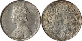 INDIA. Rupee, 1862-(b). Bombay Mint. Victoria. PCGS MS-62 Gold Shield.
B/II 2/0. A bright white coin with a sterling portrait of the queen. Bombay mi...