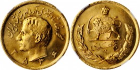IRAN. 5 Pahlavi, MS 2536 (1977). NGC MS-66.
KM-1202. A spectacular gold 5 Pahlavi of 1977. Certified MS 66 by NGC, with nearly flawless fields and wi...