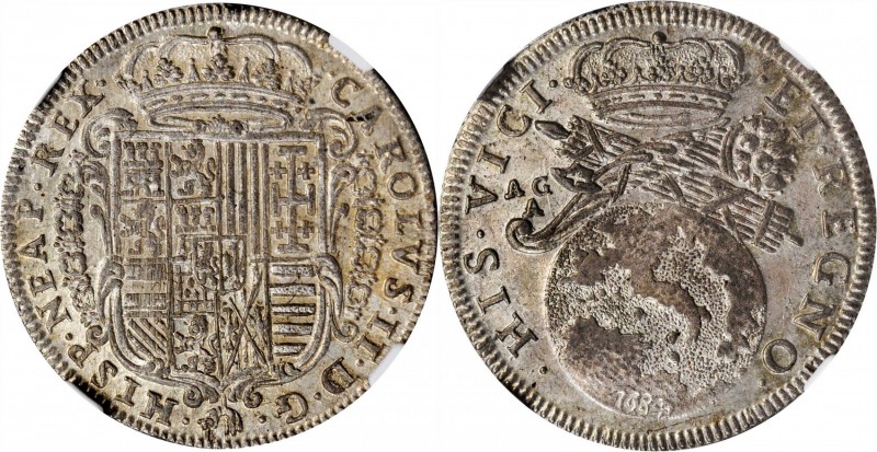 ITALY. Naples. Tari, 1684. Charles II of Spain. NGC MS-62.
MIR-298, KM-104. Thi...