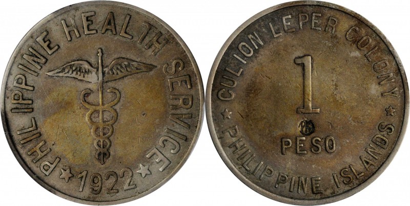 PHILIPPINES. Culion Leper Colony. Peso, 1922. PCGS EF-40 Gold Shield.
KM-17. Cu...