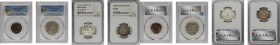 MIXED LOTS. Quartet of Certified Coins (4 Pieces), 1715-1923.
Cyprus 1/4 Piastre 1887 KM1 AU 58 PCGS. Denmark 16 Skilling 1715 KM-505 XF 40 PCGS. Fre...