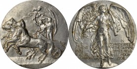 OLYMPIC MEDALS. GREAT BRITAIN. London Olympics Participant's Pewter Medal, 1908. EF.
50 mm. Gadourey-2. Matte pearl gray finish with VAUGHTON stamped...