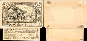 AUSTRIA. Rottenberg. 40 & 50 Heller, 1920. P-Unlisted. Original Artwork. Very Fine.
2 pieces in lot. Original uniface artwork for a 40 and 50 Heller ...