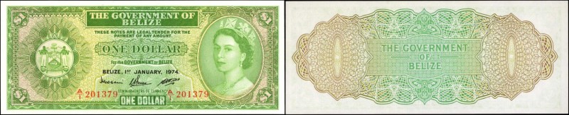 BELIZE. Government of Belize. 1 Dollar, 1975. P-33a. Uncirculated.
Rich green i...