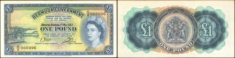 BERMUDA. Bermuda Government. 1 Pound, 1957. P-20c. Extremely Fine.
Just light t...