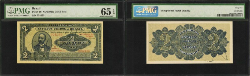 BRAZIL. Republica dos Estados Unidos do Brasil. 2 Mil Reis, ND (1921). P-16. PMG...