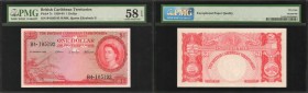 BRITISH CARIBBEAN TERRITORIES. British Caribbean Territories, Eastern Group. 1 Dollar, 1958-64. P-7c. PMG Choice About Uncirculated 58 EPQ.
Map at le...