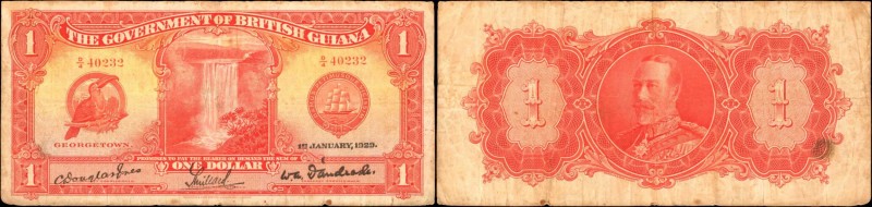 BRITISH GUIANA. Government of British Guiana. 1 Dollar, 1929. P-6. Fine.
A rare...