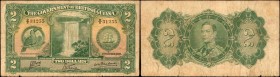 BRITISH GUIANA. Government of British Guiana. 2 Dollars, 1938. P-13b. Fine.
A highly difficult denomination in any grade, and this 1938 dated note di...