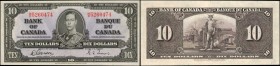 CANADA. Bank of Canada. 10 Dollars, 1937. BC-24b. About Uncirculated.
Deep purple ink stands out on this 10 Dollars note.
Estimate: $50.00- $100.00