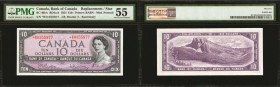 CANADA. Bank of Canada. 10 Dollars, 1954. P-BC-40bA. Replacement. PMG About Uncirculated 55.
Printed by BABN. Modified portrait. Replacement.
Estima...