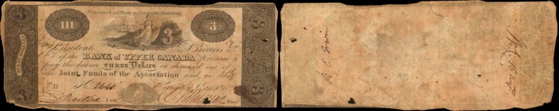 CANADA. Bank of Upper Canada. 3 Dollars, 1820. P-S1993. Very Good.
With overpri...