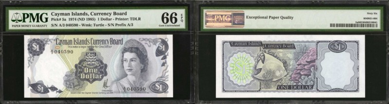 CAYMAN ISLANDS. Cayman Islands Currency Law. 1 & 5 Dollars, 1974 & 1974 (ND 1985...
