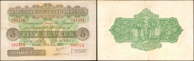 CEYLON. Government of Ceylon. 5 Rupees, 1936. P-23. Very Fine.
Mostly even circulation is noticed on this 5 Rupees note.
Estimate: $200.00- $300.00
