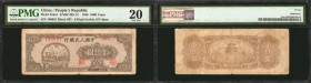 CHINA--PEOPLE'S REPUBLIC. Peoples Bank of China. 1000 Yuan, 1948. P-810a1. PMG Very Fine 20.
(S/M#C282-14). 6 digit gothin S/N, 4mm. Block 897. The h...