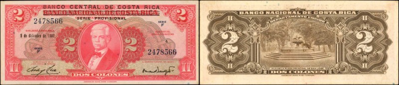 COSTA RICA. Banco Central de Costa Rica. 2 Colones, 1967. P-235. Extremely Fine....