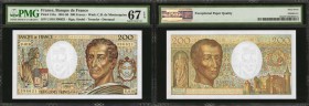 FALKLAND ISLANDS. Banque de France. 200 Francs, 1981-86. P-155a. PMG Superb Gem Uncirculated 67 EPQ.
Nice centering and great originality throughout....