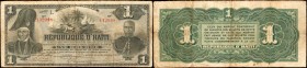 HAITI. Republique d'Haiti. 1 Gourde, 1903. P-120a. Fine.
Still pleasing details are found on this 1 Gourde Haitian note.
Estimate: $50.00- $100.00