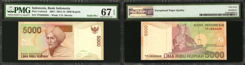 INDONESIA. Bank Indonesia. 2000 to 100000 Rupiah, 2001-2016. P-Unlisted, 150g, 1...