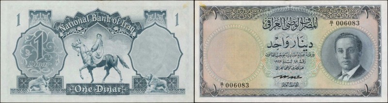IRAQ. National Bank of Iraq. 1 Dinar, 1947 ND (1953). P-34. Extremely Fine.
Kin...
