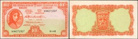 IRELAND. Central Bank of Ireland. 10 Shillings, 1962. P-63a. About Uncirculated.
Dark orange ink paired with light green undertone stands out on this...