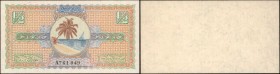 MALDIVES. Maldivian State. 1/2 Rupee, 1947. P-1. Uncirculated.
A highly scarce lowest denomination note seen here exhibiting great color and detail. ...