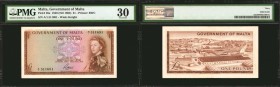 MALTA. Mixed Banks. 10 Shillings & 1 Pound, 1949-67 (ND 1963-69). P-26a, 28a & 29a. PMG Very Fine 30 & Choice Very Fine 35.
3 pieces in lot. Included...