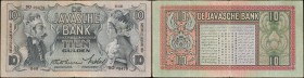 NETHERLANDS INDIES. Javasche Bank. 5 Gulden, 1938. P-78. Very Fine.
Man at left, woman at right. Bank name at center with denomination. Colorful and ...