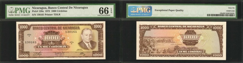 NICARAGUA. Banco Central de Nicaragua. 1000 Cordobas, 1972. P-128a. PMG Gem Unci...